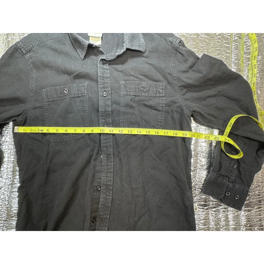 The North Face Mens Black Long Sleeve Flannel Button Down Shirt Large L